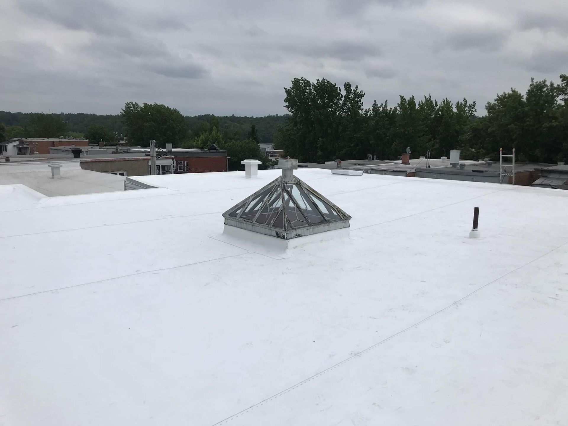 Un toit blanc avec un dôme au-dessus