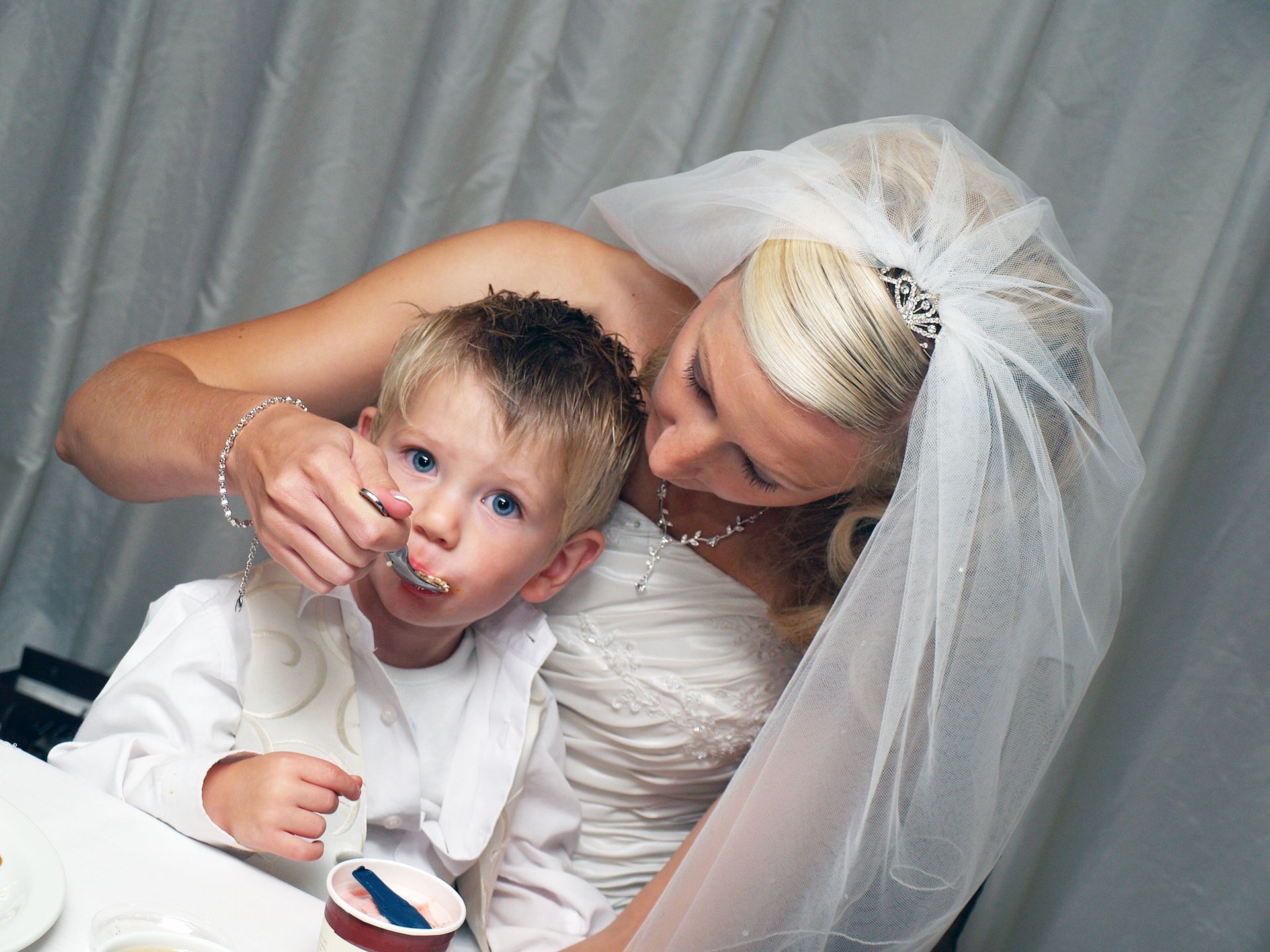 Wedding photography of bride and pageboy at wedding in Bournemouth.