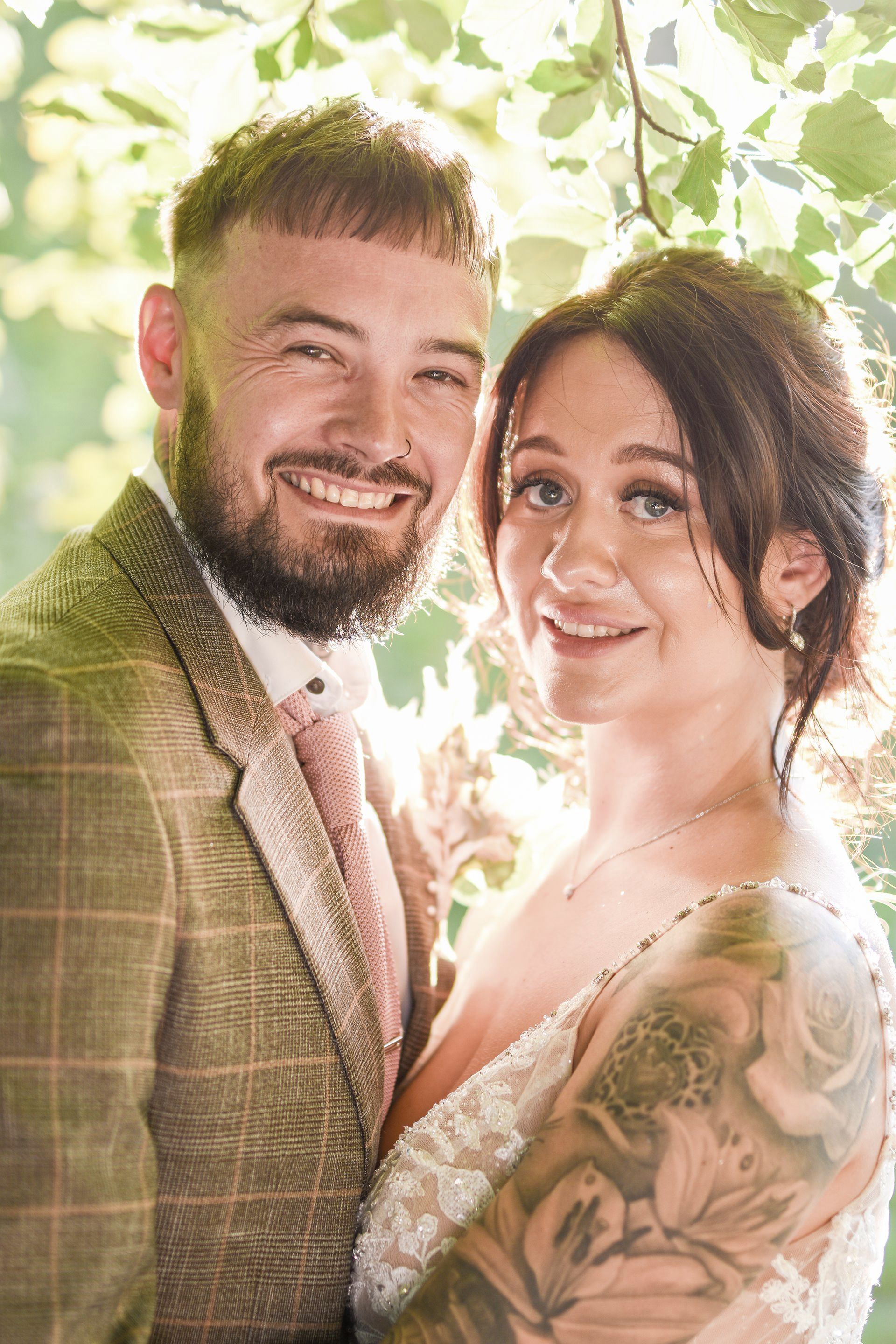 Wedding photography of bride and groom posing in Christchurch.
