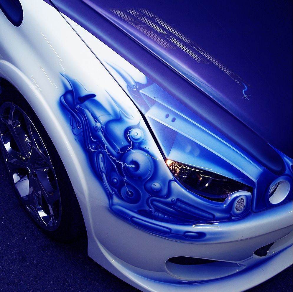 Car photography Peugeot 205 custom paint paintwork.