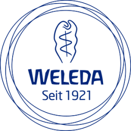 Ein Weleda-Logo mit einem Kreis darum