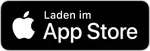 Eine schwarz-weiße App Store-Schaltfläche mit einem Apple-Logo darauf.