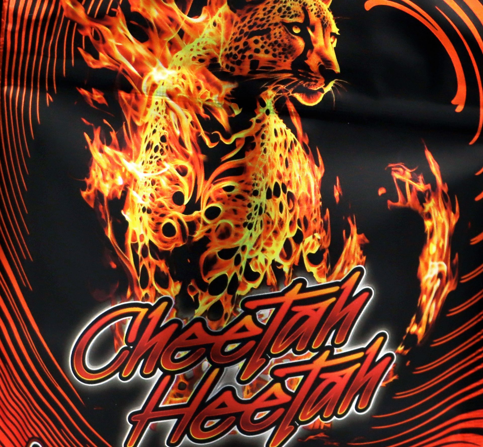 closeup of cheetah heetah packaging graphic