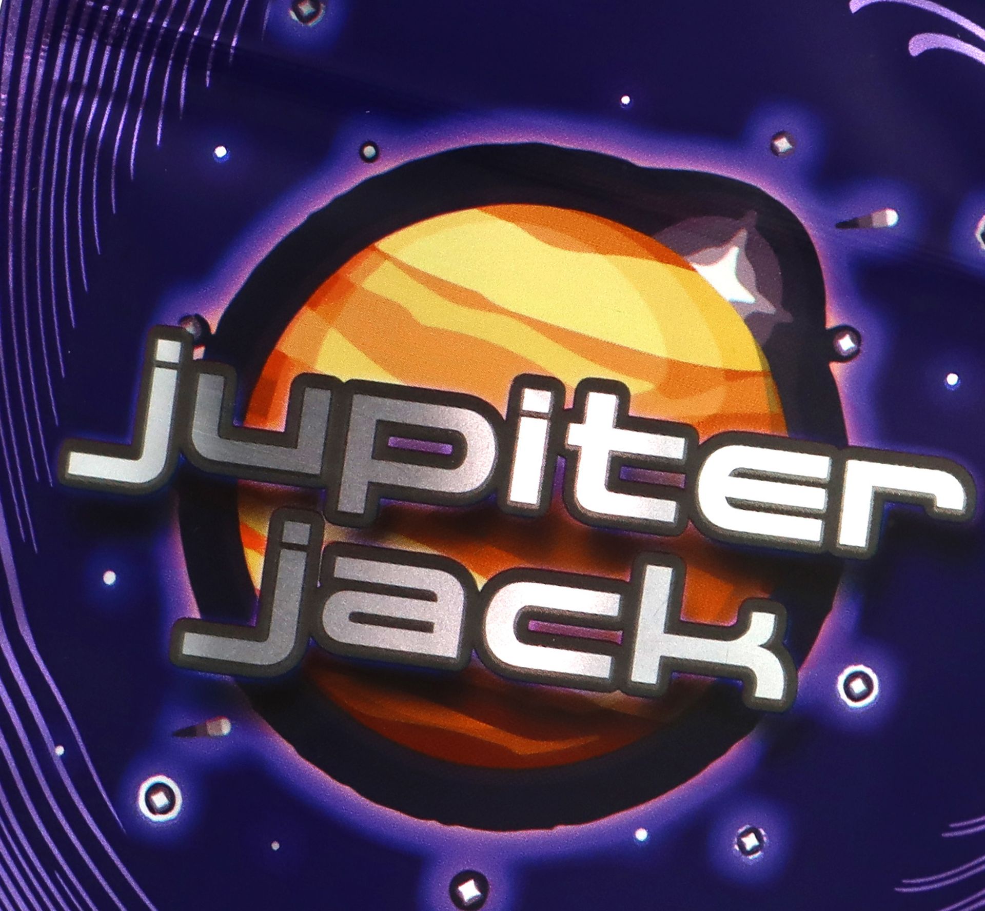 closeup of jupiter jack packaging graphic