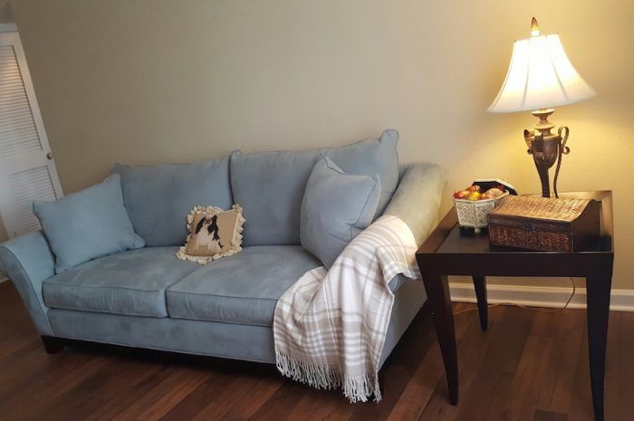 Living room Blue Couch