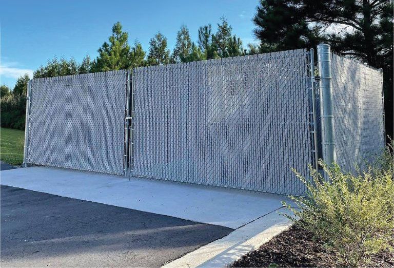 dumpster enclosure illinois galvanized chain link with privacy slats