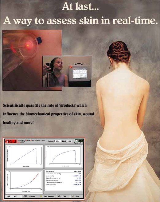 使用 BTC-2000 机器进行皮肤测试的女性图像