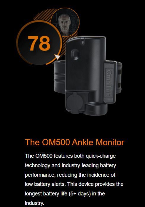 Black ankle monitor with a face detection graphic and the number 78 Black ankle monitor with a face detection graphic and the number 78