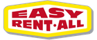 the logo for easy rent all is yellow and red .