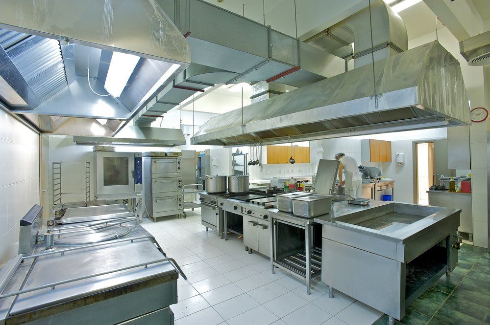 Professional Kitchen With Exhaust Canopies — Sheet Metal Fabrication in Gold Coast, QLD