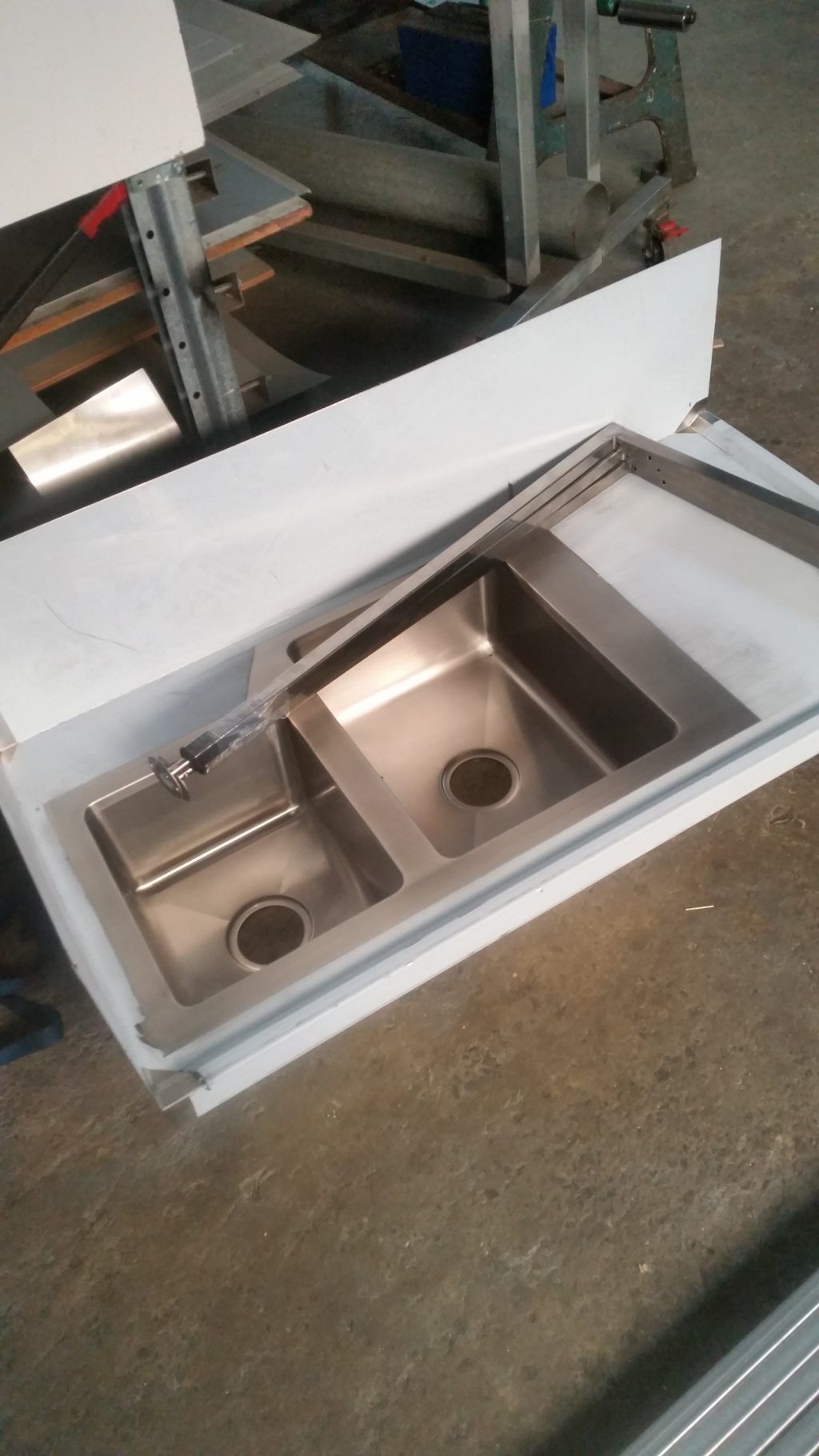 Finished Stainless Steel Sink Laser Cutting Of Metal — Sheet Metal Fabrication in Gold Coast, QLD
