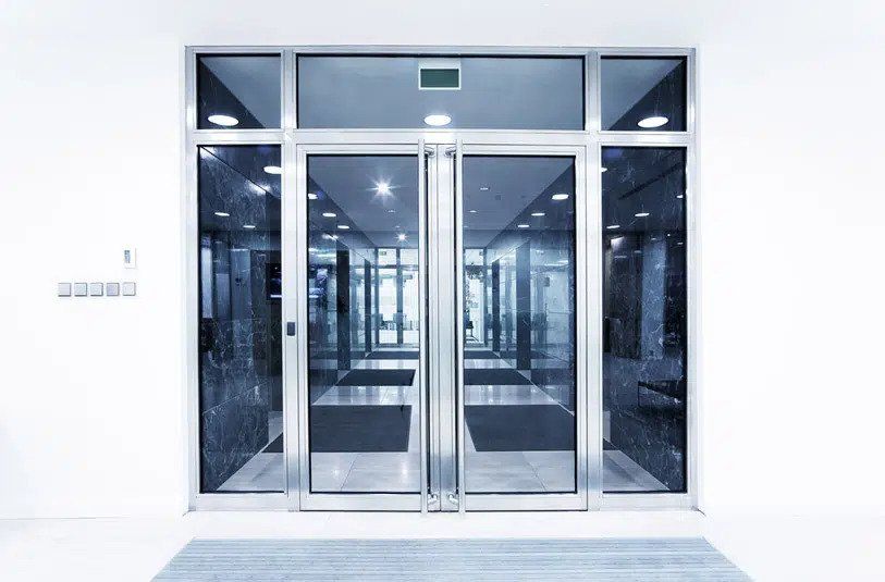Glass Door With Aluminium — Sheet Metal Fabrication in Gold Coast, QLD