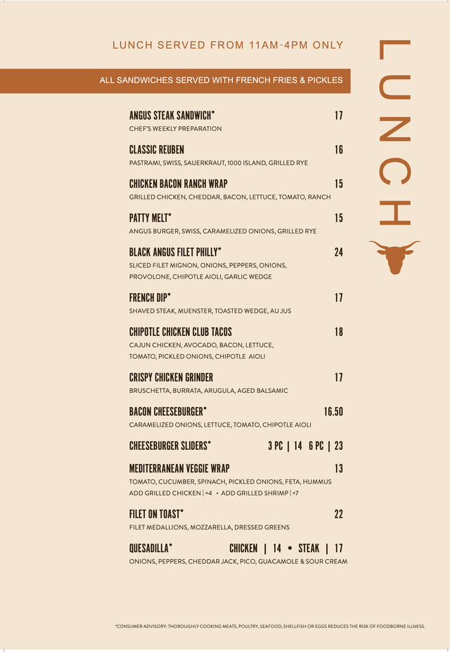 Black store angus menu