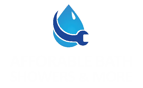 Logo of Affordable Bath, Showers & More with a water drop