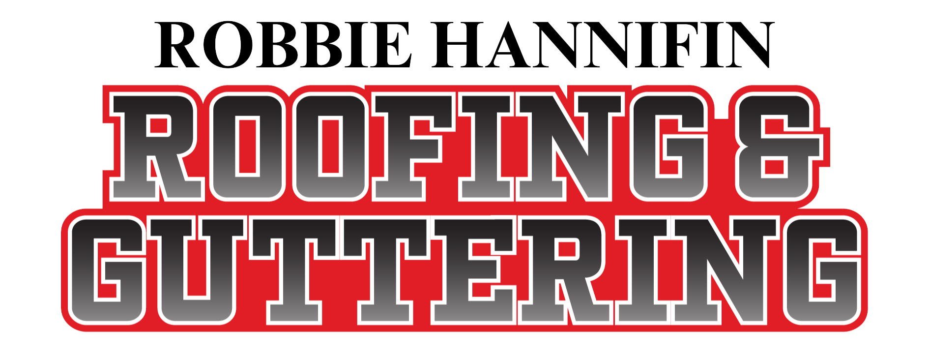 The logo for robbie hannifin roofing and guttering