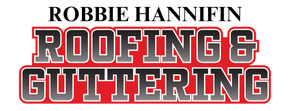 The logo for robbie hannifin roofing and guttering