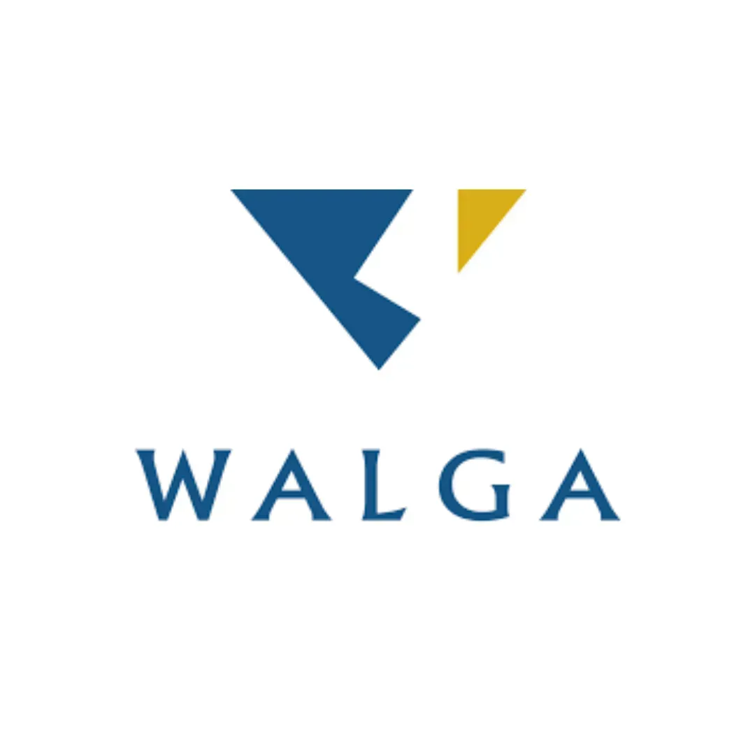 WALGA logo: blue and yellow stylized letter 