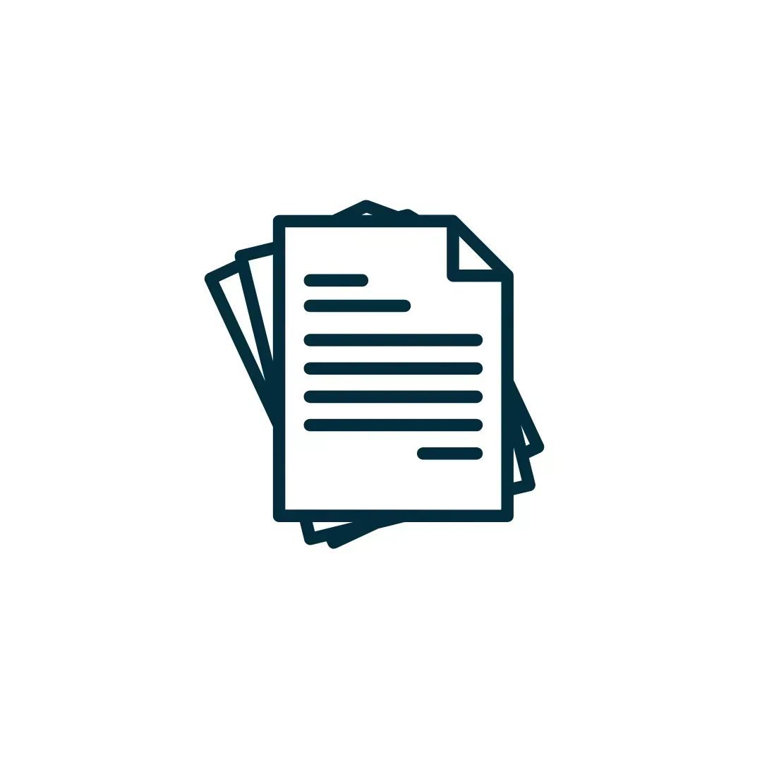 Stack of paper documents.