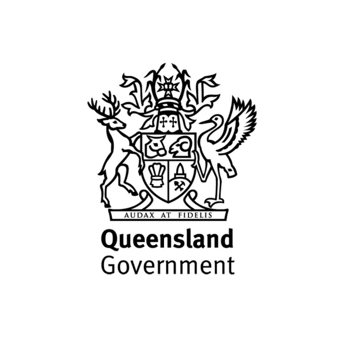 Queensland Government emblem with crest and text 