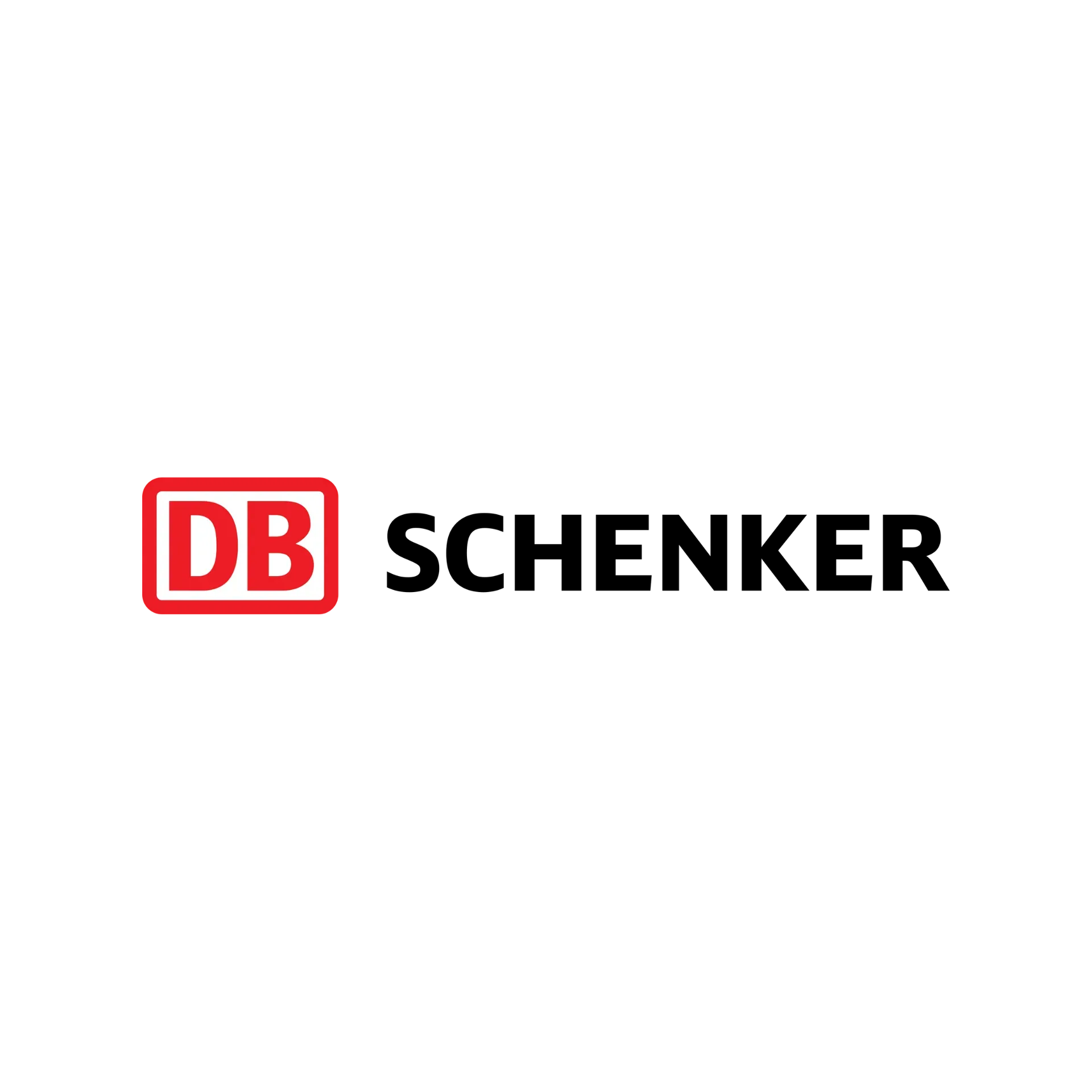 DB Schenker logo: Red square with white DB, and the word 