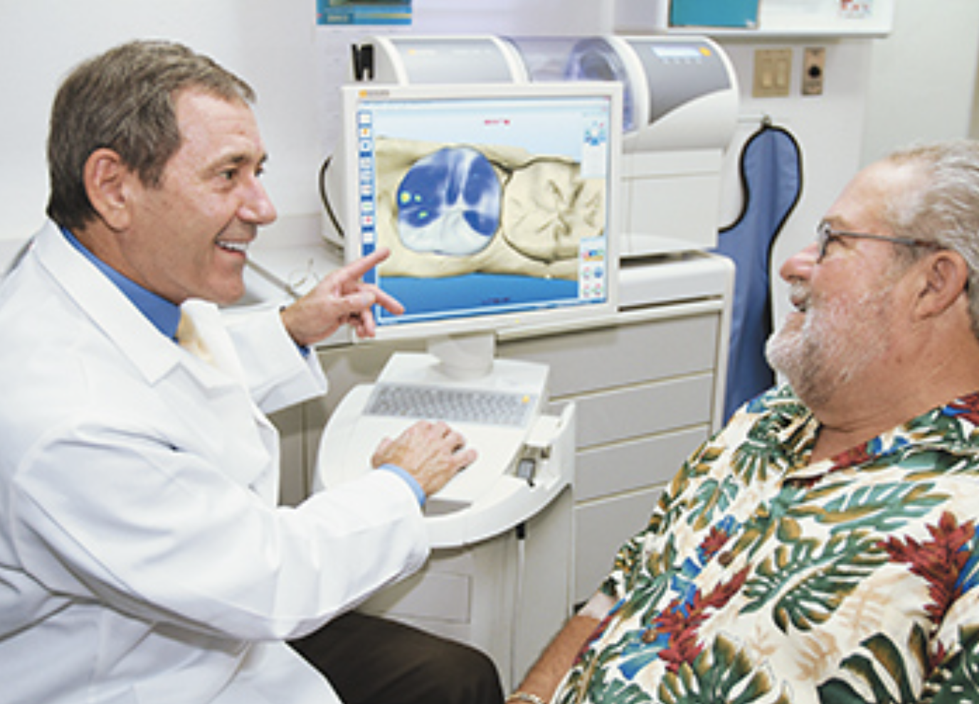 Dr. Spalenka uses a CT scan