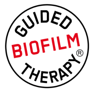 A logo that says guided biofilm therapy on it