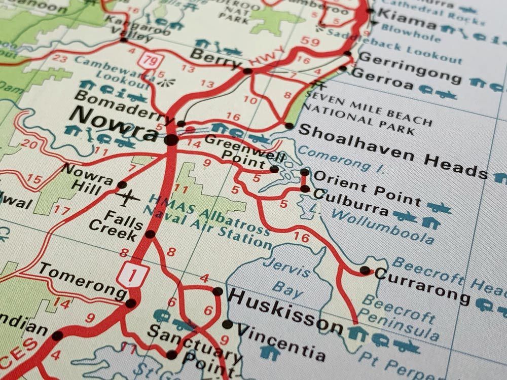 A Map Shows the Location of The Nowra National Park — FBM Fabrication In Nowra, NSW