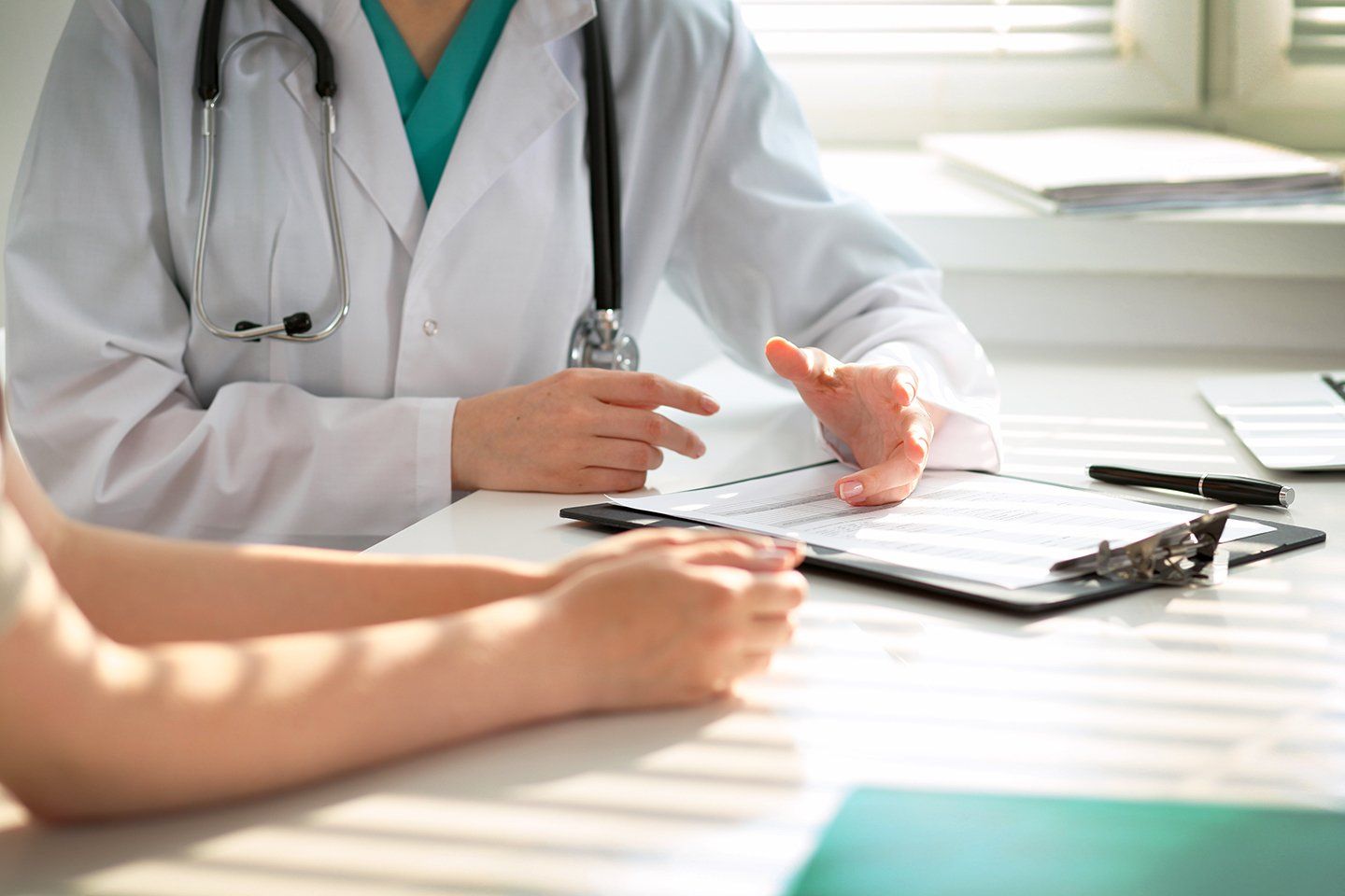 Doctor discussing results with patient