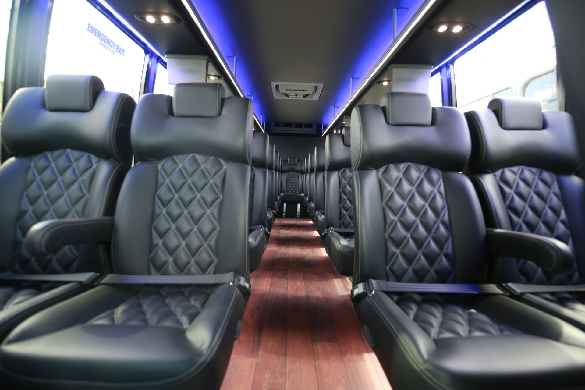 Inside of a Bus with Black Leather Seats — Sandy Springs, GA — Pick Your Leisure