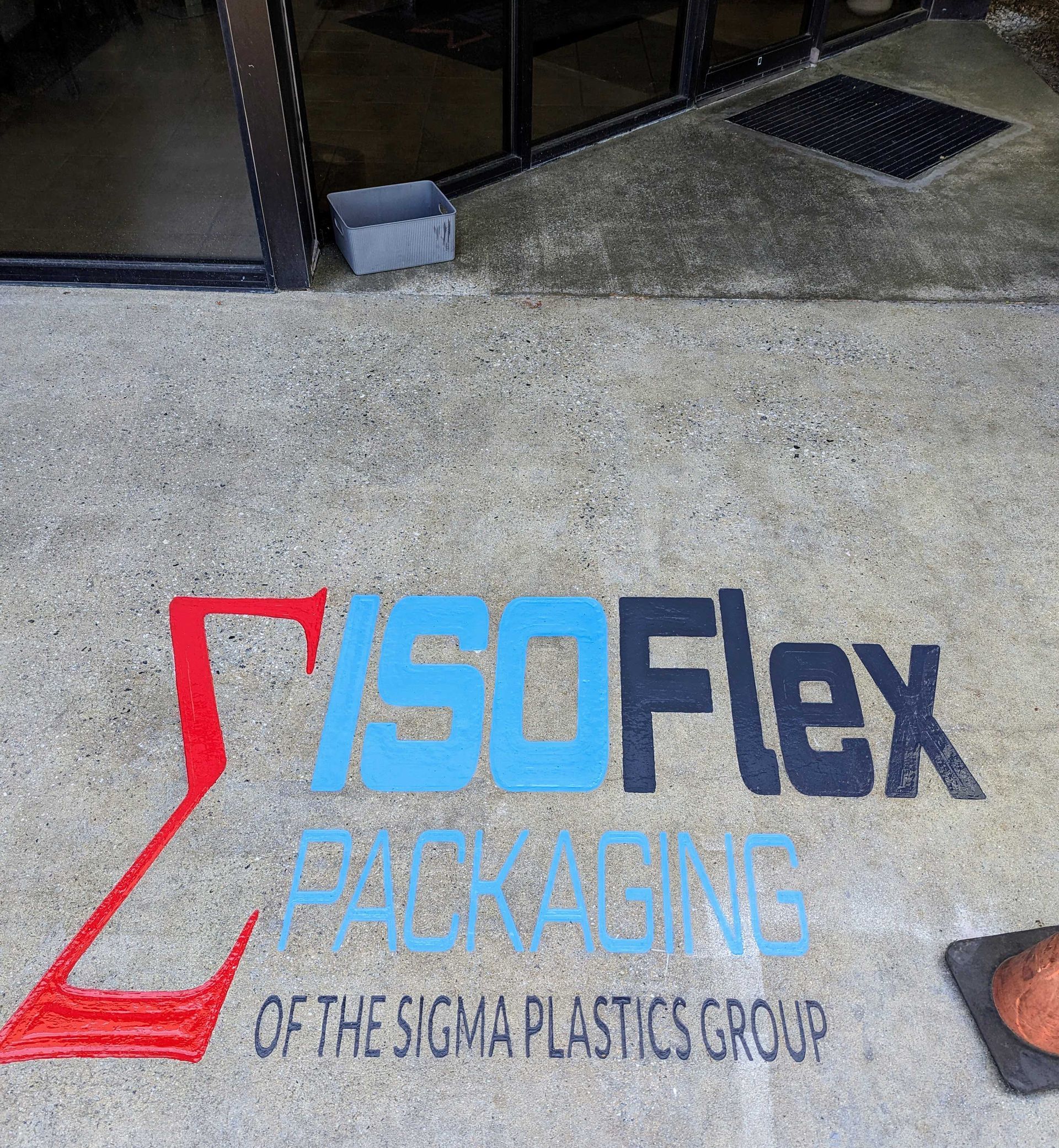 A logo for isoflex packaging of the sigma plastics group