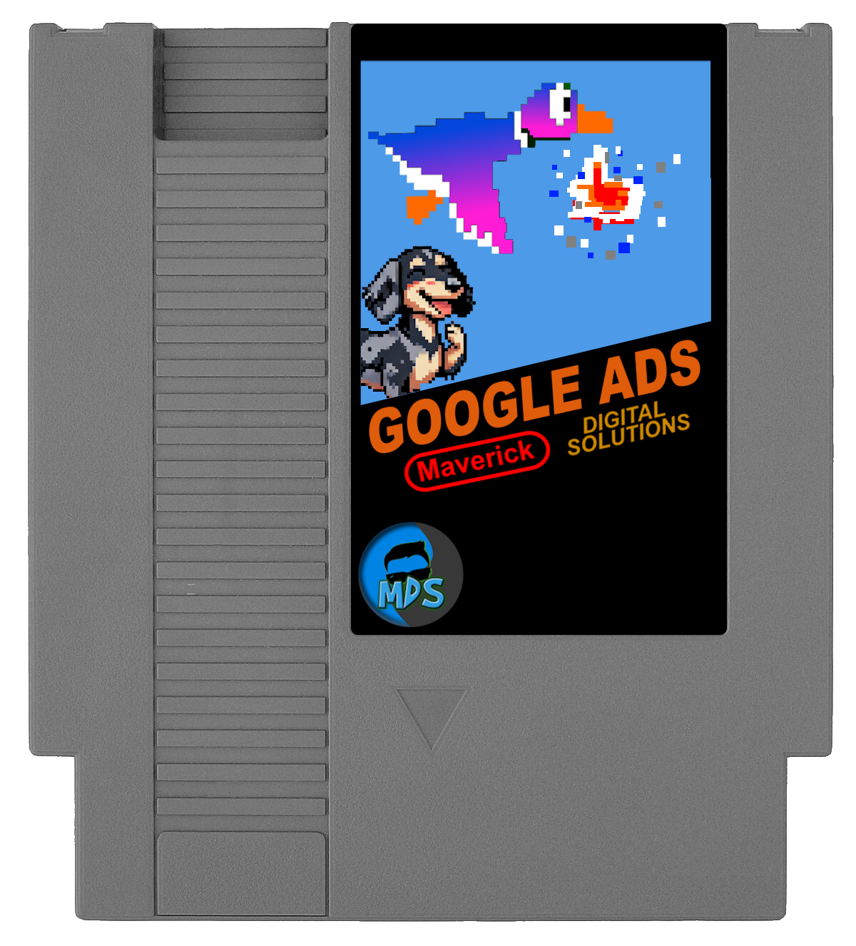 A video game cartridge that says google ads on it