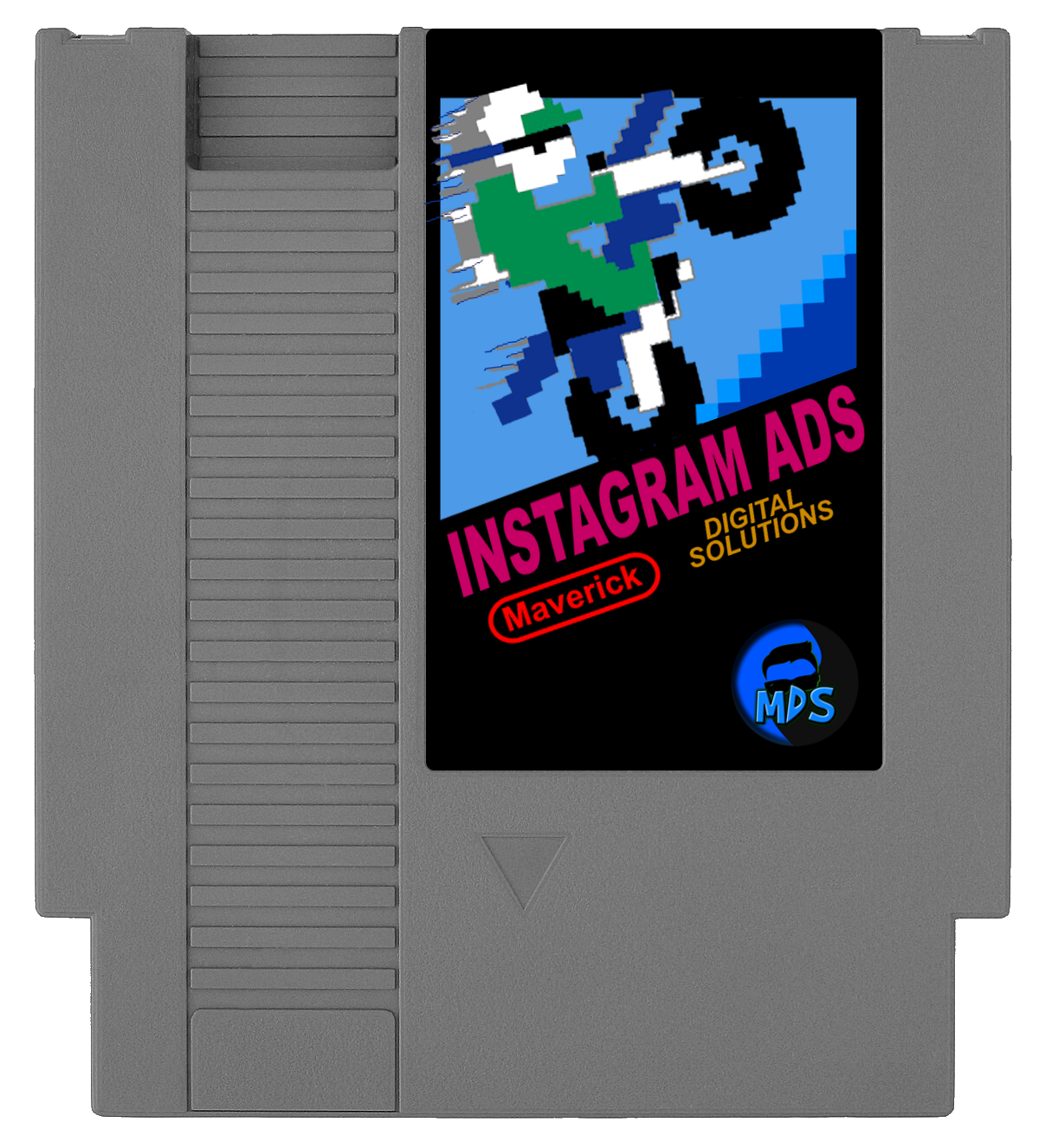 A video game cartridge that says instagram ads on it