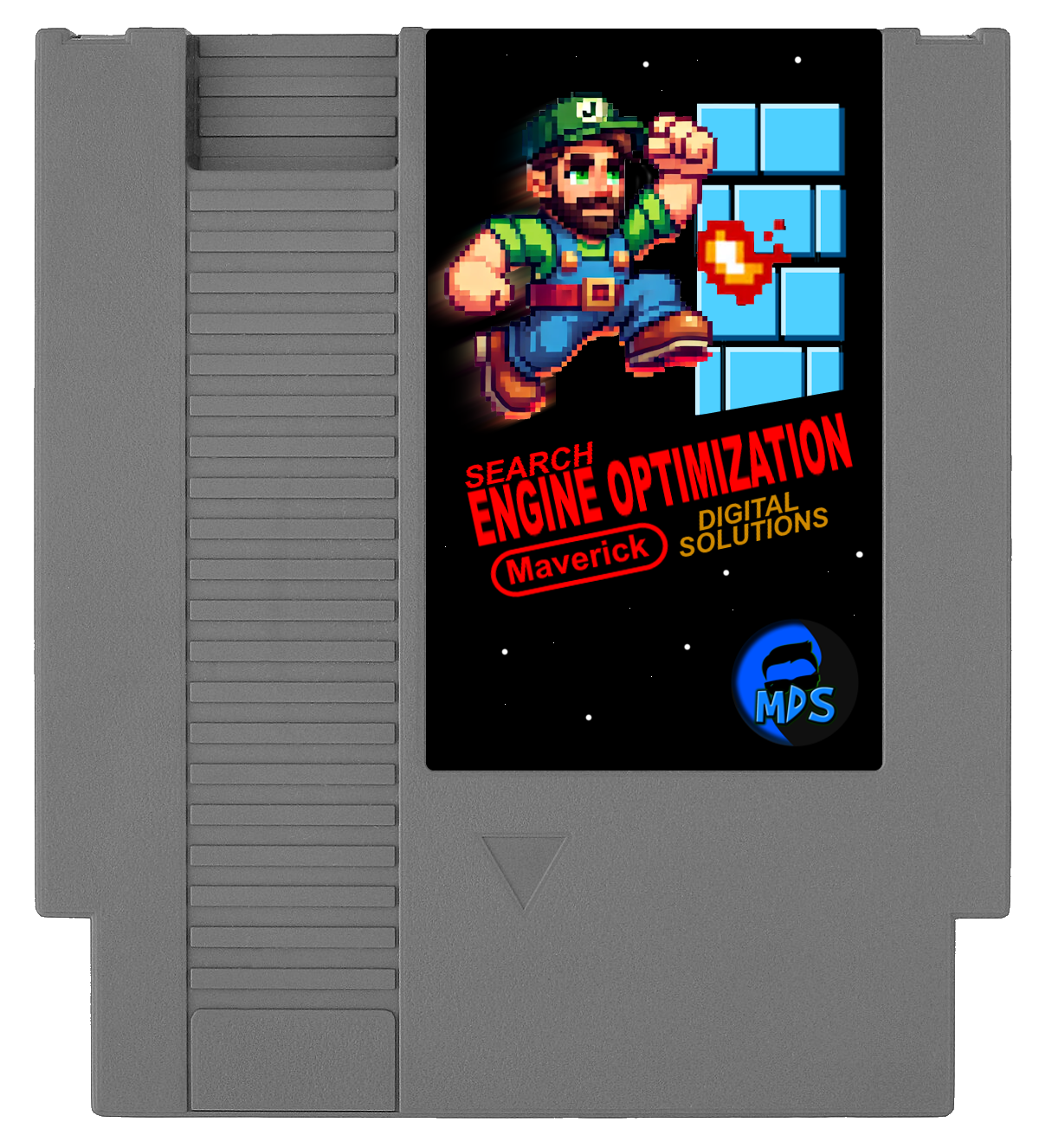 A video game cartridge that says engine optimization on it
