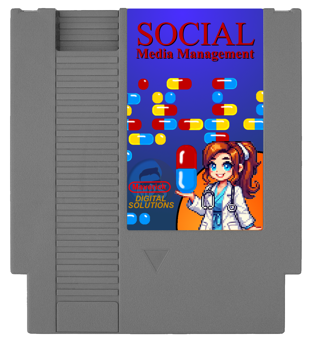 A video game cartridge for social media management