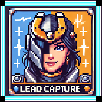 A pixel art illustration of a woman wearing a helmet. Lead Capture Landing Pages