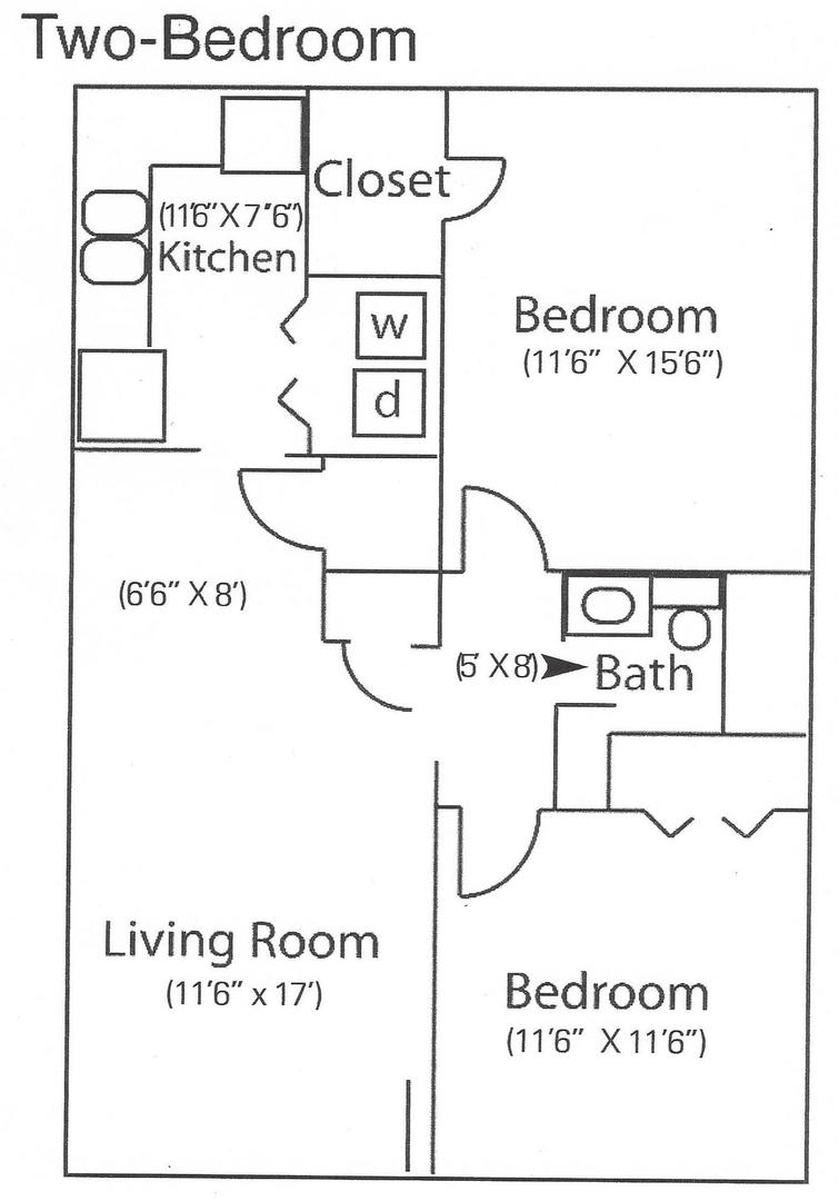 Two Bedroom One Bath