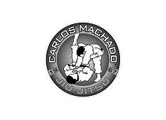Carlos Machado Jiu-Jitsu logo: two people in a grappling position within a circular design; text 