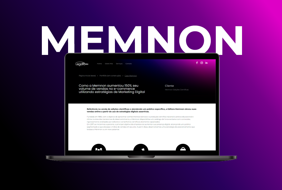 Case Editora Memnon - Agencia Legatto Marketing Digital Jundiai São Paulo Campinas