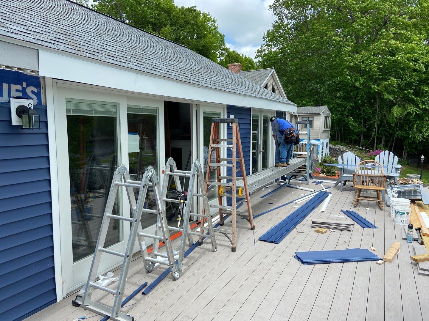 installation of new siding and white trim
