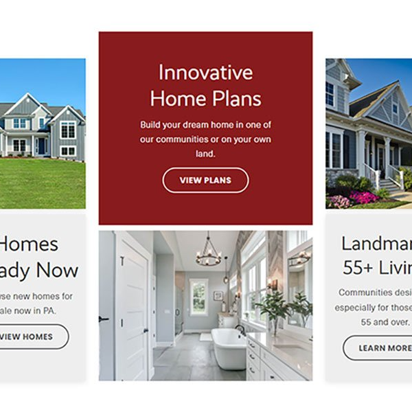 Landmark Homes of PA Website - New Home Construction in PA