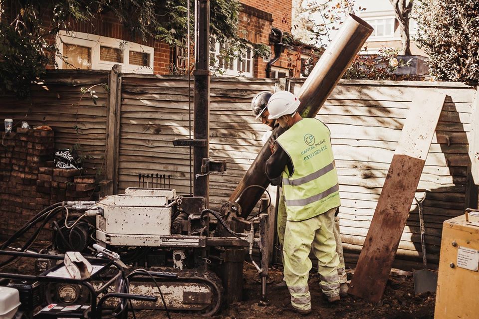 Steel case driven piling