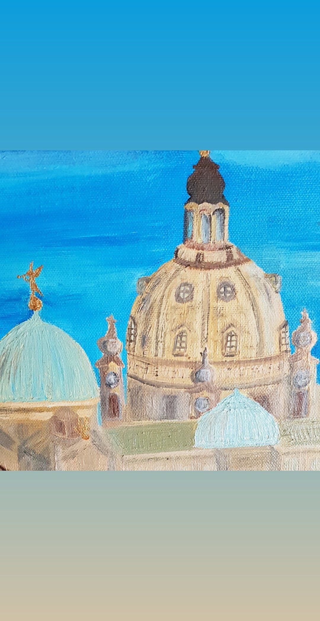 Dresden, Frauenkirche, Kunstakademie, Öl auf Leinwand, Ölgemälde