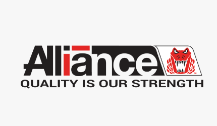 The logo for alliance quality is our strength with a snake on it.