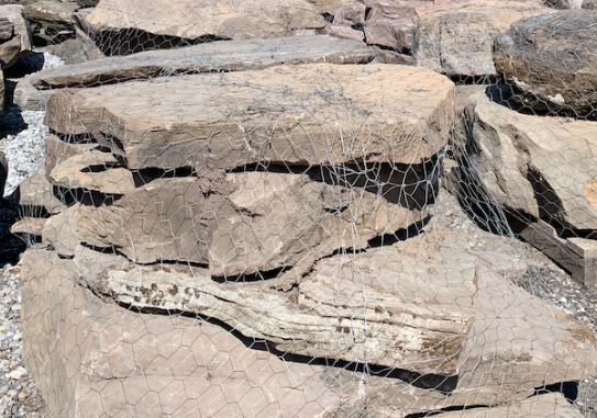 A pile of rocks stacked on top of each other.