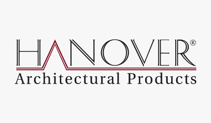 The hanover architectural products logo is on a white background.