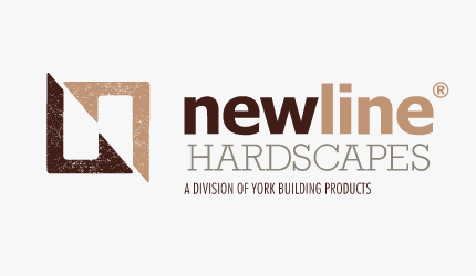 The newline hardscapes logo is a division of york building products.