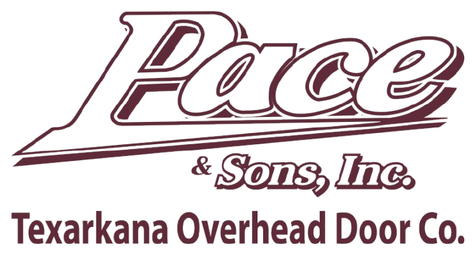 A logo for pace & sons inc. texarkana overhead door co.