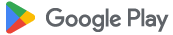 Google Play logo featuring a multicolored triangle icon next to the gray text 