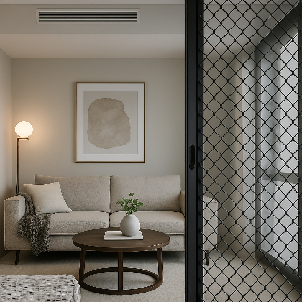 sliding diamond grille security door