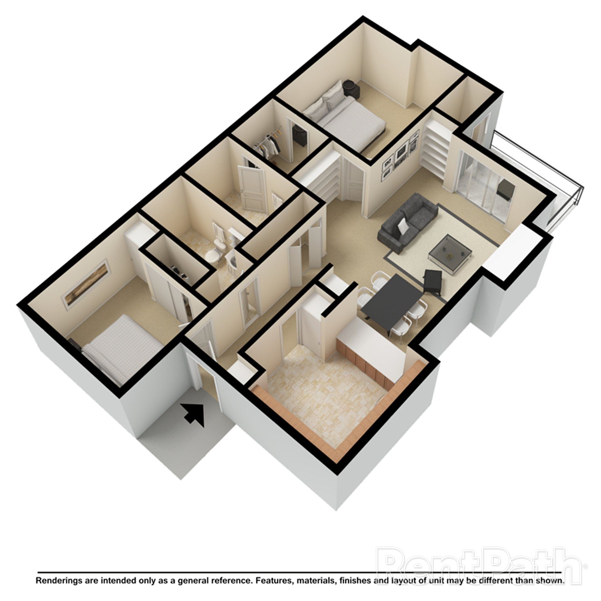 An aerial view of a floor plan of a house